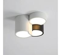 CHCWR Luce a soffitto a LED, Lampada a soffitto Moderna da 24 W Acrilico lampadario a Montaggio a Filo, Nero + Bianco Geometrico Dimmabile Illuminazione a soffitto Dimmeizza