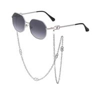 CHCWR Metallo di Lusso con Occhiali da Sole poligoni Unici a Catena Classici Occhiali da Sole in Moda retrò Uv400