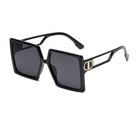 CHCWR Occhiali da sole da donna vintage oversize occhiali da sole Shades UV400 Eyewear, Nero grigio, Taglia unica