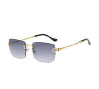 CHCWR Occhiali da sole donna uomo senza montatura sfumato occhiali da sole sfumature taglio lenti da donna senza montatura occhiali retrò moda, Grigio sfumato., Taglia unica