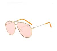 CHCWR Occhiali da Sole poligonali in Lega per Uomo Occhiali da Sole da Donna Retro Rosa Trasparente tonalità Oversize