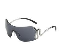 CHCWR Occhiali da Sole Punk di Lusso Donne Un Pezzo Sun Occhiali da Sole Uv400 Fashion Snake Frame Sfumature Goggle Eyeglesses