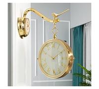 CHCWR Orologio da Parete Lussuoso Orologio a Doppia Faccia Montato a Parete, Decorazioni per Uccelli in Metallo Orologi da Parete Rotante 3D, Orologio da Parete Muto Interno, Decorazioni per la casa