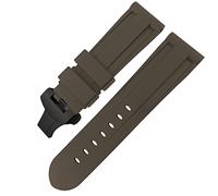 CHCWR Orologio in gomma con chiusura a farfalla 24mm 26mm per orologio sportivo silicone colorato luminor/camuffi grigio mimetizzini 2/24mm