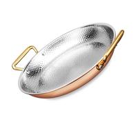 CHCWR Padella Pala Spagnola Doppia Orecchie in Acciaio Inossidabile Non Bastone Non Rivestito Padella di Padella Padella seapaella pentola per la Raccolta del campeggio/rosegold/32 cm