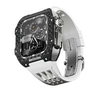 CHCWR Per banda 9 8 7 6 5 4 Serie SE 44/45mm , Custodia in fibra di carbonio Fluorobber Watch Banda Kit di modifica del lusso Accessori di aggiornamento fai -da -te