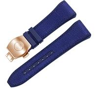 CHCWR Per Franck Muller V45 Series 28mm Nylon Genuine in pelle vera in pelle di orologio in silicone Blu pieghevole cinghia di orologio fibbro (colore: 25-12 mm, dimensione: 28 mm)