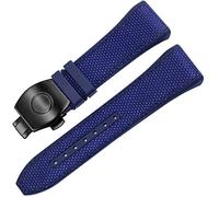 CHCWR Per Franck Muller V45 Series 28mm Nylon Genuine in pelle vera in pelle di orologio in silicone Blu pieghevole cinghia di orologio fibbro (colore: 25-12 mm, dimensione: 28 mm)