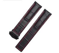 CHCWR per i punti di guardia in pelle vera Bracciale 19 20 22 mm per uomo fascia da polso con chiusura pieghevole (colore: blu no coda, dimensione: 20 mm)