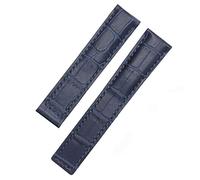 CHCWR per i punti di guardia in pelle vera Bracciale 19 20 22 mm per uomo fascia da polso con chiusura pieghevole (colore: blu no coda, dimensione: 20 mm)