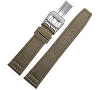 CHCWR per iwc pilot spitfire time fomato cinghia di cinghie nere verdi cinghie da polso orologio da polso 20mm 21mm 21 mm 22mm tela nylon watch in tela (colore: piega verde, dimensione: 21mm)