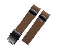 CHCWR per la fascia di orologi in gomma in silicone 263 cinghia di estremità curva subacquee 22mm Braccialetti per orologi a cinghia impermeabile (colore: B nero argento, dimensione: 22 mm)