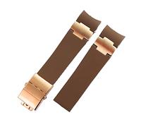CHCWR per la fascia di orologi in gomma in silicone 263 cinghia di estremità curva subacquee 22mm Braccialetti per orologi a cinghia impermeabile (colore: B nero argento, dimensione: 22 mm)