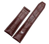 CHCWR Per Maurice Lacroix Eliros Watchband Banda da polso a vite di vitello da primo strato 20mm 22mm cinghia di pelle genuina di mucca marrone nero (colore: brwon no fibbia, dimensione: 20mm)