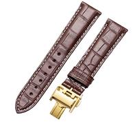 CHCWR Per orologio originale cinghia in pelle genuina maschio farfalla fibbia maschio e femmina cinghia