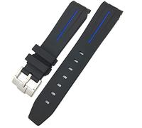 CHCWR per sottomariner Hulk GMT Milgauss Yacht Master Deepsea Guppa di orologio in gomma 19mm 20mm 21mm 22mm Strap in silicone (colore: bianco nero, dimensione: fibbia in argento da 22 mm)
