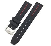 CHCWR per sottomariner Hulk GMT Milgauss Yacht Master Deepsea Guppa di orologio in gomma 19mm 20mm 21mm 22mm Strap in silicone (colore: bianco nero, dimensione: fibbia in argento da 22 mm)