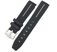 CHCWR per sottomariner Hulk GMT Milgauss Yacht Master Deepsea Guppa di orologio in gomma 19mm 20mm 21mm 22mm Strap in silicone (colore: bianco nero, dimensione: fibbia in argento da 22 mm)