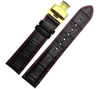 CHCWR Punti da 18 mm da 20 mm da 22 mm con fibbia per orologi a farfalla in acciaio in acciaio in acciaio argento in cuoio (colore: arancione, dimensione: fitta d'oro da 22 mm)