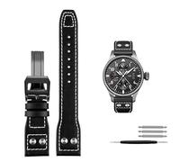 CHCWR Sostituzione della fascia da guardia in pelle di vitello da 21 mm 2 mm per orologio IWC Plot Portofino Mark18 Braccialetti con fibbia pieghevole