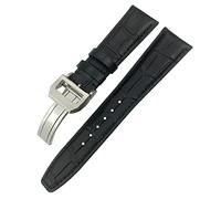 CHCWR Sostituzione della fascia per orologi in pelle di mucca vera da 21 mm 22 mm per orologi del pilota Portugieser pieghevole per orologio con fibbia pieghevole/marrone 2/22 mm