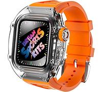 CHCWR Watch Band Transparent Watch Case Mod Kit , per 8 7 6 5 4 SE 45mm 44mm Upgrana di orologi Sostituisci il kit di modifica della banda di orologi fluororubber