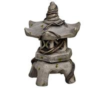 CHCWR Zen Pagoda Lanterna Solare, Giardino Esterno Stupa Stupa Statue Impermeabile in Stile Giapponese Scultura architettonica Antica, Ornamenti per Decorazioni Lanterna a LED basi solari