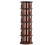 CHDdfhRH Libreria girevole multifunzionale da pavimento in legno massello a(Walnut Coloured)
