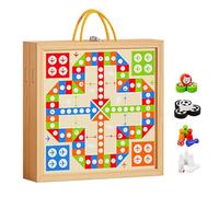 Chdnhe Giochi Da Tavolo Familiari - Bocce Da Tavolo Giocattoli | Educativo VII in 1 Scacchi Volanti Legno Per Bambini Famiglie Educatori Ragazze Ragazzi