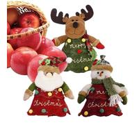 Chdnhe Sacchetti Regalo Natalizi | 3 Pezzi Sacchetto Con Cerniera Per Conservazione | Sacchetti Snack Natale 3D Bambola Babbo Natale Pupazzo di Neve Cervo - Per Caramelle Biscotti Piccoli Giocattoli