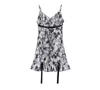 CHDWEY Abiti Donne Abiti Summer Sexy Summer Hot Girl Nicha Tie Dye Vita Alta Vita a V Coulisstring Strinder Dress Dress Femlae(Medium)