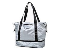 CHDWEY Borse a Tracolla da Uomo Borsa Sportiva Rosa Donne Fitness Palestra Borse da Ginnastica Impermeabile Yoga Weekend Bags Luce Viaggio Swim swimk swimks con Scomparto for Scarpe(Grey)