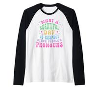 Che Bella Giornata Rispettare i pronomi altrui LGBT Maglia con Maniche Raglan