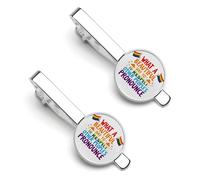 Che buona giornata Rispetta i pronomi altrui 6 fermacravatta per uomo Set di 2 fermacravatta per anniversario di matrimonio Laurea aziendale