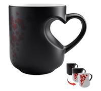 che cambia colore con il calore, per cioccolata calda e latte, tazze da caffè sensibili al calore con manico a forma di cuore, per uomini, adolescenti, bambini, famiglia, casa