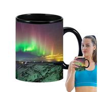 che cambia colore, sensibile al calore | da caffè in ceramica rivelatrice - Fantastico caffè, tè, cambio di colore magico e design 'boreale per ragazzi, ragazze, uomini e donne