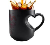 che cambia il calore, 325 ml, a forma di cuore, da caffè in ceramica con manico, per coppie, lavoro, pausa, mattina, sera, casa, cucina, viaggi, feste