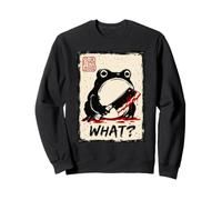 Che Cosa? Grumpy Frog Cleaver Dark Humor Japanese Ink Art Felpa
