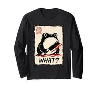Che Cosa? Grumpy Frog Cleaver Dark Humor Japanese Ink Art Maglia a Manica