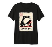 Che Cosa? Grumpy Frog Cleaver Dark Humor Japanese Ink Art Maglietta Premium