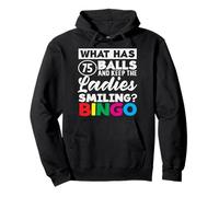 Che Cosa ha 75 Palle Signore Sorridente Bingo Felpa con Cappuccio