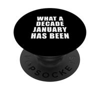 Che decennio gennaio è stato divertente citazione relabile PopSockets PopGrip Adesivo