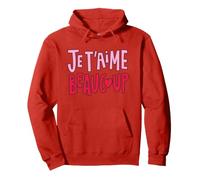 Che Dice Je T'Aime Beaucoup - Frase d'Amore Francese con Cuore Felpa con Cappuccio