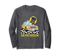 Che Dio TASSISTA! Maglia a Manica, Unisex per Adulti, Grigio Scuro, L