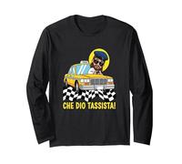 Che Dio TASSISTA! Maglia a Manica, Unisex per Adulti, Nero, XL