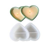 che fabbricano stampi, stampo a cuore in silicone,Stampo per piastra di cera a doppio cuore - Stampi in gesso di silicone, decorazione da scrivania per casa impermeabile per matrimoni