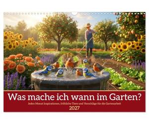 Che fare in giardino e quando, calendario da parete 2027 DIN A3 verticale, CALVENDO calendario mensile