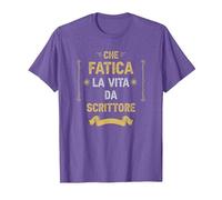 Che Fatica La Vita da Scrittore Maglietta, Uomo, Viola mélange, XL