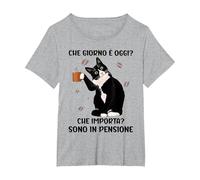 Che Giorno è Oggi Che Importa Sono in Pensione Maglietta, Donna Plus-Size, Grigio Melange, 2X
