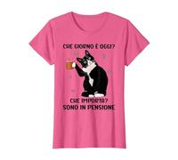 Che Giorno è Oggi Che Importa Sono in Pensione Maglietta, Donna, Rosa mélange, M